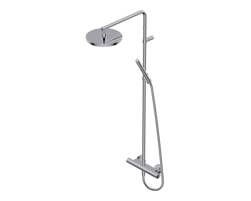 Ritmonio Shower column sets Душевая стойка, с термостатическим смесителем верхним душем из латуни D-20см., ручным душем, цвет: Brushed. 7ADN207IX