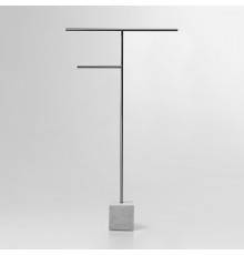 Antonio Lupi Bivio Полотенцедержатель напольный 80см., база из мрамора Carrara satinato, цвет: Satin steel finish. BIVIO3.8/steel.carrara