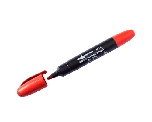 Маркер перманентный КВАЛИТЕТ красный (толщина линии 2-3 мм) круглый наконечник МП-К