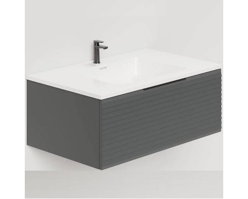 Salini Touch Тумба подвесная 80х50х32см., с раковиной, 1 ящик, гор. фрез., цвет: Anthracite. T800H1AON203