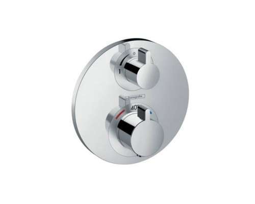 Hansgrohe Ecostat Термостат с запорным вентилем, внешняя часть, цвет: хром. 15757000 Hansgrohe Ecostat Термостат с запорным вентилем, внешняя часть, цвет: хром. 15757000