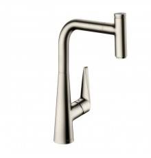Hansgrohe Metris Смеситель  для кухни на 1 отв, поворотный и выдвижной излив 2jet, цвет: сталь. 14834800