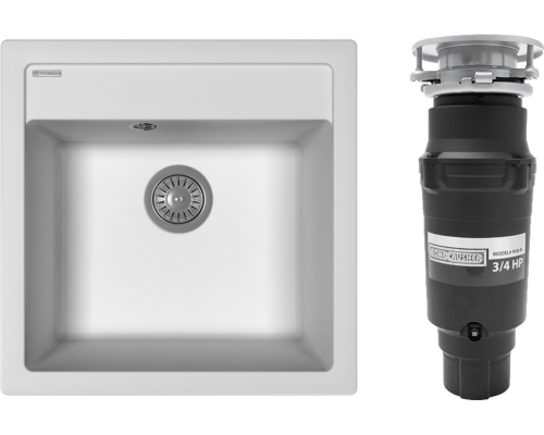 Комплект Мойка Florentina Липси 510 жасмин + Измельчитель Bone Crusher BC 910-SL-Slim Line