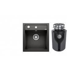 Комплект Мойка Blanco Dalago 45 525869 черная + Измельчитель KUCHENSTERN Muhle