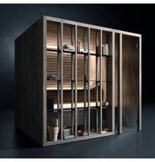 Effegibi Yoku S Shelf Сауна 174x170х214см, угловая DX, цвет: черный орех. SA 70 10 0013