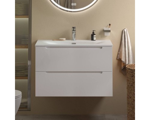 Тумба с раковиной BelBagno Etna 39 80 bianco lucido, раковина BB-8099-3-80