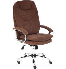 Кресло руководителя TetChair Softy Lux, флок коричневый 6