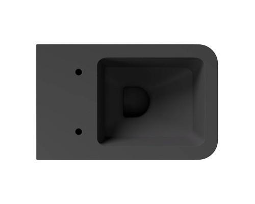 Alice Hide Square Унитаз 55х35см., подвесной, безободковый, с сиденьем и крышкой с микролифтом, с набором для крепления, цвет: чёрный матовый. 31210108SET