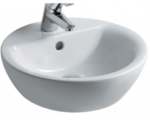 IS E804001 Connect Sphere Раковина Ø430 мм, с отв. под смеситель, с отв. перелива, без крепежа E804001