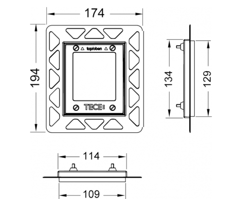 TECEloop Urinal Рамка монтажная, черная. 9242647 TECEloop Urinal Рамка монтажная, черная. 9242647