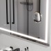 M91AMOX0803WG Универсальное зеркало с контурной Led-подсветкой, часами и косметическим зеркалом, 80 см