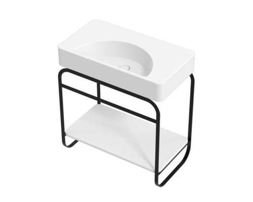 Alice Lunaris Консоль для раковины 80х45х75см., напольная, цвет: чёрный матовый. MSTLN81