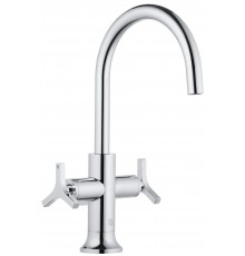 Kludi 20 118 0539 Nova Fonte Déco Смеситель для раковины 205 мм, со сливн. гарн., Керамика 90°, 5,6 201180539