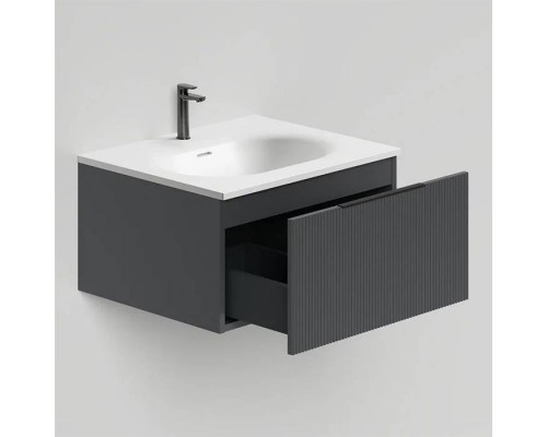 Salini Touch Тумба подвесная 60х50х32см., с раковиной, 1 ящик, верт. фрез., цвет: Anthracite. T600V1AON203