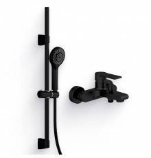Душевой комплект Смеситель Cersanit Brasko Black 63108 + Гарнитур Neno 63696 черный
