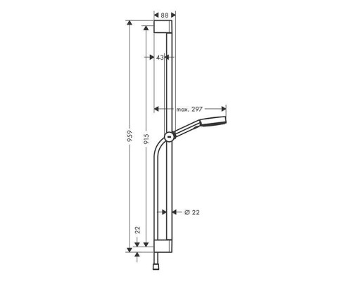 Hansgrohe Pulsify Душевая гарнитур, штанга 90см., с ручным душем и держателем, цвет: хром. 24170000 Hansgrohe Pulsify Душевая гарнитур, штанга 90см., с ручным душем и держателем, цвет: хром. 24170000