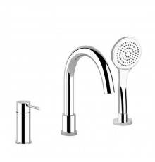Gessi Emporio Via tortona Смеситель для ванны, на 3 отв., с переключателем, изливом и шлангом 1,50м, цвет: хром. 18637#031