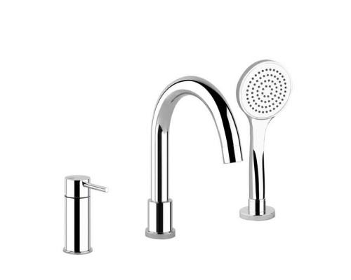 Gessi Emporio Via tortona Смеситель для ванны, на 3 отв., с переключателем, изливом и шлангом 1,50м, цвет: хром. 18637#031 Gessi Emporio Via tortona Смеситель для ванны, на 3 отв., с переключателем, изливом и шлангом 1,50м, цвет: хром. 18637#031
