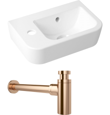 Комплект Рукомойник Lavinia Boho One 33310001L + Сифон Wellsee Drainage System 182107000 розовое золото
