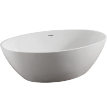 Акриловая ванна Abber AB9249 175x100 см, отдельностоящая, овальная, с каркасом, со сливом-переливом