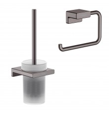 Набор Держатель Hansgrohe AddStoris 41771340 шлифованный черный хром + Ершик 41752340 шлифованный черный хром