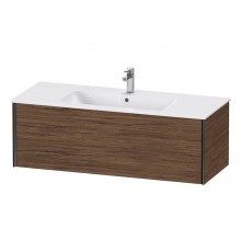 Duravit XViu Тумба подвесная 121x48x40см, с раковиной, 1 ящик, цвет: walnut dark/черный матовый. 2336120000,  XV40280B221