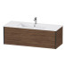 Duravit XViu Тумба подвесная 121x48x40см, с раковиной, 1 ящик, цвет: walnut dark/черный матовый. 2336120000,  XV40280B221