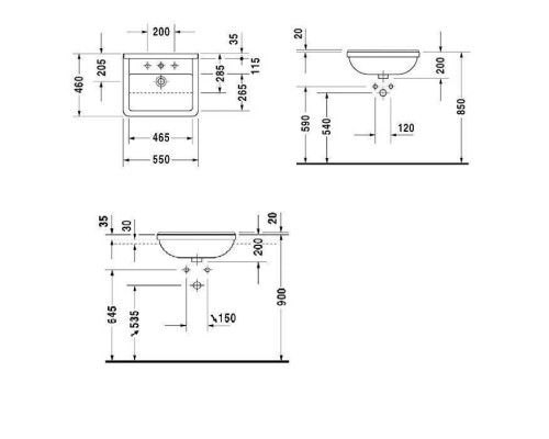 Duravit Starck III Раковина 55x46 см, 1 отв., цвет: белый. 0310550000