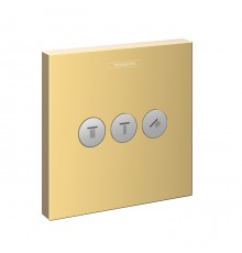 Hansgrohe ShowerSelect Вентиль скрытого монтажа, для 3 потребителей, цвет: полированное золото. 15764990