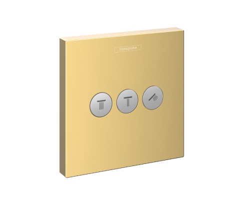 Hansgrohe ShowerSelect Вентиль скрытого монтажа, для 3 потребителей, цвет: полированное золото. 15764990
