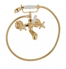 Kludi 51 441 4520 1926 Смеситель для ванны, керамика 180°, с душевым набором (золото) 514414520