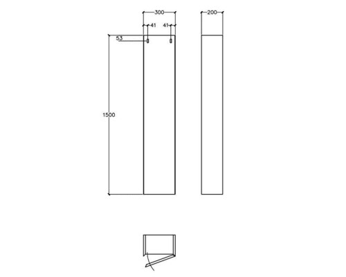 Falper 7.0 Пенал подвесной 30х20х150см, DX, c 1 дверью, цвет: белый. R1003000000BQ