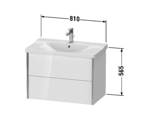 Duravit XViu Тумба подвесная 81x46.9x56.5м, с раковиной, 2 ящика, цвет: белый глянцевый/champagne matt. 2332850000,  XV41160B122