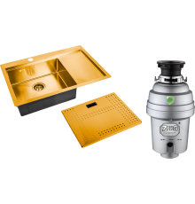 Комплект Мойка кухонная Zorg Master N-7852-L Bronze + Измельчитель Inox D ZR-56 D