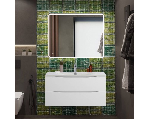 Мебель для ванной комнаты BelBagno Marino-cer-n 100 подвесная, bianco opaco