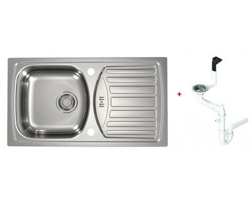 Alv 1136532 Basic 150 Мойка врезная обор., 0,5 мм, NAT, 3½780х435х150 мм + сифон 1130543, шкаф 450 1136532