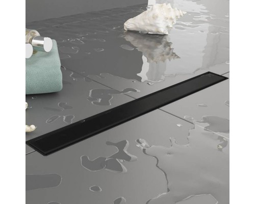 Plumberia Selection Трап душевой PS LINEAR 6x60 2устор. накладка из нерж.стали, комбинир.затвор с горизонт. Выпуском Ду 50мм,40л/мин, цвет: черный матовый. PSL60NO