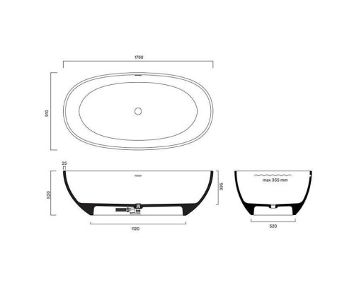Catalano Solid Ванна отдельностоящая 176X91h52см, с переливом, сифон в комплекте, цвет: Tortora Satinato. 7239020032 Catalano Solid Ванна отдельностоящая 176X91h52см, с переливом, сифон в комплекте, цвет: Tortora Satinato. 7239020032