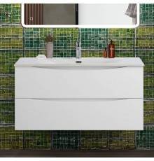 Тумба с раковиной BelBagno Marino-cer-n 100 подвесная, bianco opaco