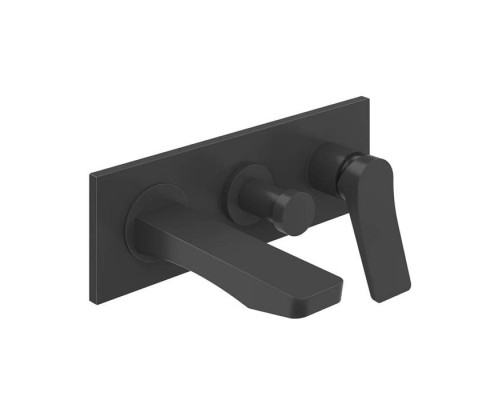 Gessi Rilievo Встраиваемый смеситель для ванной на 2 источника, с изливом 169мм и переключателем, внешняя часть, цвет: black XL. 59139#299