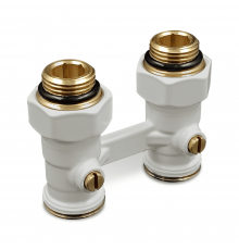 Прямой Н-образный клапан Primoclima Armature для нижнего подключения 3/4 х1/2 белый PCC3412SSW