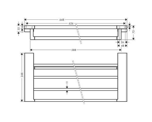 Hansgrohe AddStoris Полка для полотенец 64.8см., цвет: черный матовый. 41751670 Hansgrohe AddStoris Полка для полотенец 64.8см., цвет: черный матовый. 41751670