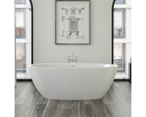 Knief LOOM XS Ванна 170х85х60см., отдельностоящая, с щелевым переливом,c креплением к полу, цвет: белый глянцевый. 0100-258-06S white lucido