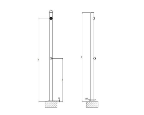 Gessi Origini Внешние части для уличной душевой стойки на 1 выход, цвет Steel Brushed. 63209#239 Gessi Origini Внешние части для уличной душевой стойки на 1 выход, цвет Steel Brushed. 63209#239