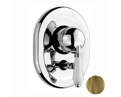 Nicolazzi Petit Mont Blanc Смеситель для душа, встраиваемый, с переключением, 2 источника, ручки белая керамика, цвет: бронза. 4060, 3460BZ76 Nicolazzi Petit Mont Blanc Смеситель для душа, встраиваемый, с переключением, 2 источника, ручки белая керамика, цвет: бронза. 4060, 3460BZ76