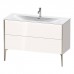 Duravit XViu Тумба подвесная 121x48x59.1см, с раковиной, 2 ящика, цвет: белый глянцевый/champagne matt. 2344120000,  XV9714B1,  XV43040B122
