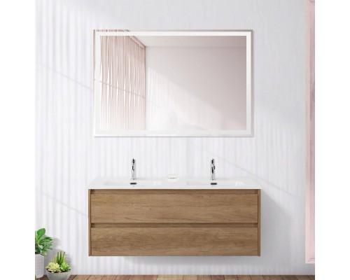 Мебель для ванной комнаты BelBagno Kraft 140 2 ящика, для двоих, rovere nebrasca nature