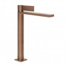 Gessi Inverso Diamantato Смеситель для раковины, высокий, 1 отв., с донным клапаном StopGo, цвет: Copper Brushed PVD. 73653#708