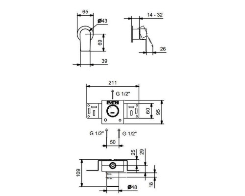 Fantini Myo Смеситель для душа, встраиваемый, цвет: черный матовый. 61 13 V663B Fantini Myo Смеситель для душа, встраиваемый, цвет: черный матовый. 61 13 V663B