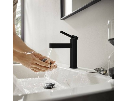 Hansgrohe Finoris Смеситель для раковины, 1 отв., с донным клапаном, цвет: черный матовый. 76020670 Hansgrohe Finoris Смеситель для раковины, 1 отв., с донным клапаном, цвет: черный матовый. 76020670
